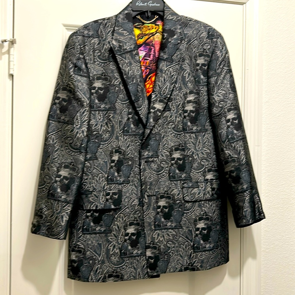Robert Graham Limited Edition Constantine silk Blazer dimension Arms 22in PTP 21